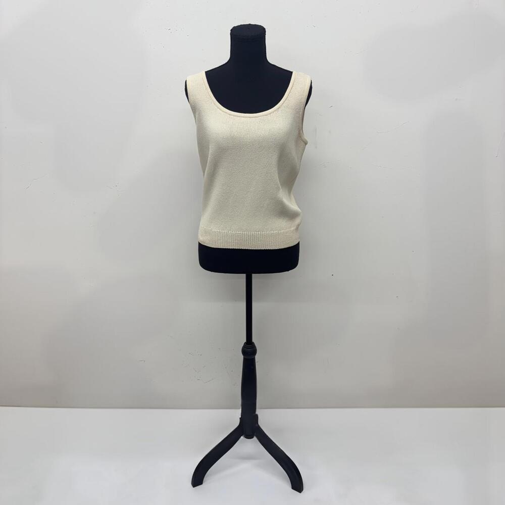 Vintage St. John Basics Ivory Knitted Tank Top (S)